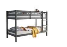 Etagenbett >Moritz< grau, inkl. 2x Rollrost, Kiefer teilmassiv - 97x140x207cm (BxHxT)