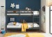Etagenbett >Moritz< grau, inkl. 2x Rollrost, Kiefer teilmassiv - 97x140x207cm (BxHxT)