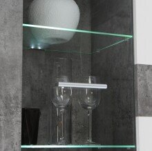 Wohnwand >ZUMBA< in Betonoptik Lichtgrau / Weiss - 300x200,9x41cm (BxHxT)