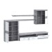 Wohnwand >ZUMBA< in Betonoptik Lichtgrau / Weiss - 300x200,9x41cm (BxHxT)