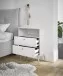 Nachtkommode >Laila< in Weiß, Melamin - 50x70x34cm (BxHxT)