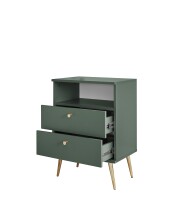 Nachtkommode >Laila< in Tannengrün, Melamin - 50x70x34cm (BxHxT)