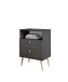 Nachtkommode >Laila< in Graphit, Melamin - 50x70x34cm (BxHxT)