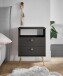 Nachtkommode >Laila< in Graphit, Melamin - 50x70x34cm (BxHxT)