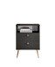 Nachtkommode >Laila< in Graphit, Melamin - 50x70x34cm (BxHxT)