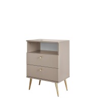 Nachtkommode >Laila< in Beige, Melamin - 50x70x34cm...
