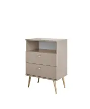 Nachtkommode >Laila< in Beige, Melamin - 50x70x34cm...