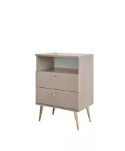 Nachtkommode >Laila< in Beige, Melamin - 50x70x34cm...