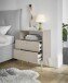 Nachtkommode >Laila< in Beige, Melamin - 50x70x34cm (BxHxT)