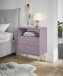 Nachtkommode >Laila< in Pflaume, Melamin - 50x70x34cm (BxHxT)