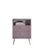 Nachtkommode >Laila< in Pflaume, Melamin - 50x70x34cm (BxHxT)