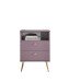 Nachtkommode >Laila< in Pflaume, Melamin - 50x70x34cm (BxHxT)