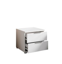 Nachtkommode >Smilla< in Weiß, Melamin - 46x43x42cm (BxHxT)