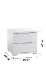 Nachtkommode >Smilla< in Weiß, Melamin - 46x43x42cm (BxHxT)