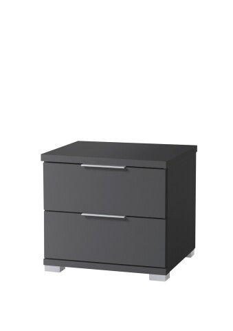 Nachtkommode >Smilla< in Graphit, Melamin - 46x43x42cm (BxHxT)