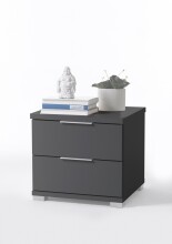 Nachtkommode >Smilla< in Graphit, Melamin - 46x43x42cm (BxHxT)