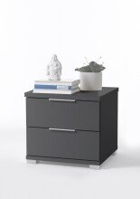 Nachtkommode >Smilla< in Graphit, Melamin - 46x43x42cm (BxHxT)