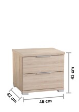 Nachtkommode >Smilla< in Eiche Sonoma, Melamin - 46x43x42cm (BxHxT)