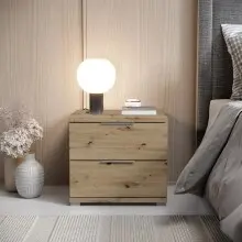 Nachtkommode >Smilla< in Artisan Eiche, Melamin -...