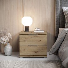 Nachtkommode >Smilla< in Artisan Eiche, Melamin -...