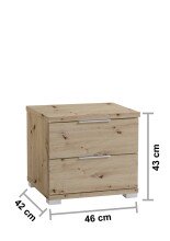 Nachtkommode >Smilla< in Artisan Eiche, Melamin - 46x43x42cm (BxHxT)