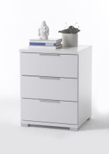 Nachtkommode >Smilla< in Weiß, Melamin - 46x61x42cm (BxHxT)