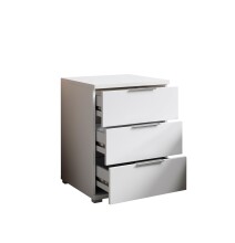 Nachtkommode >Smilla< in Weiß, Melamin - 46x61x42cm (BxHxT)