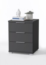 Nachtkommode >Smilla< in Graphit, Melamin - 46x61x42cm (BxHxT)