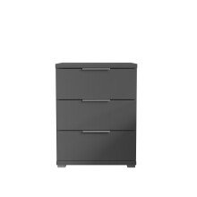 Nachtkommode >Smilla< in Graphit, Melamin - 46x61x42cm (BxHxT)