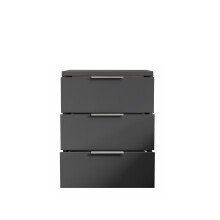Nachtkommode >Smilla< in Graphit, Melamin - 46x61x42cm (BxHxT)
