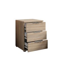Nachtkommode >Smilla< in Eiche Sonoma, Melamin - 46x61x42cm (BxHxT)