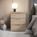 Nachtkommode >Smilla< in Eiche Sonoma, Melamin - 46x61x42cm (BxHxT)