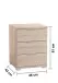 Nachtkommode >Smilla< in Eiche Sonoma, Melamin - 46x61x42cm (BxHxT)
