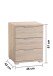 Nachtkommode >Smilla< in Eiche Sonoma, Melamin - 46x61x42cm (BxHxT)