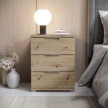 Nachtkommode >Smilla< in Artisan Eiche, Melamin -...