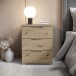 Nachtkommode >Smilla< in Artisan Eiche, Melamin - 46x61x42cm (BxHxT)