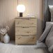 Nachtkommode >Smilla< in Artisan Eiche, Melamin - 46x61x42cm (BxHxT)
