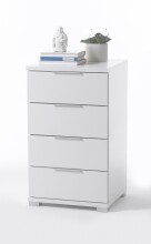 Nachtkommode >Smilla< in Weiß, Melamin - 46x79x42cm (BxHxT)