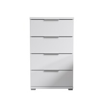 Nachtkommode >Smilla< in Weiß, Melamin - 46x79x42cm (BxHxT)