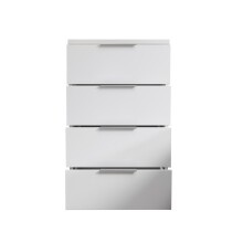 Nachtkommode >Smilla< in Weiß, Melamin - 46x79x42cm (BxHxT)
