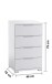 Nachtkommode >Smilla< in Weiß, Melamin - 46x79x42cm (BxHxT)