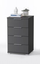 Nachtkommode >Smilla< in Graphit, Melamin - 46x79x42cm (BxHxT)