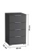 Nachtkommode >Smilla< in Graphit, Melamin - 46x79x42cm (BxHxT)