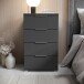 Nachtkommode >Smilla< in Graphit, Melamin - 46x79x42cm (BxHxT)