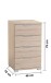 Nachtkommode >Smilla< in Eiche Sonoma, Melamin - 46x79x42cm (BxHxT)