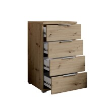 Nachtkommode >Smilla< in Artisan Eiche, Melamin - 46x79x42cm (BxHxT)