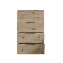 Nachtkommode >Smilla< in Artisan Eiche, Melamin - 46x79x42cm (BxHxT)