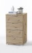 Nachtkommode >Smilla< in Artisan Eiche, Melamin - 46x79x42cm (BxHxT)