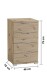 Nachtkommode >Smilla< in Artisan Eiche, Melamin - 46x79x42cm (BxHxT)