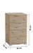 Nachtkommode >Smilla< in Artisan Eiche, Melamin - 46x79x42cm (BxHxT)